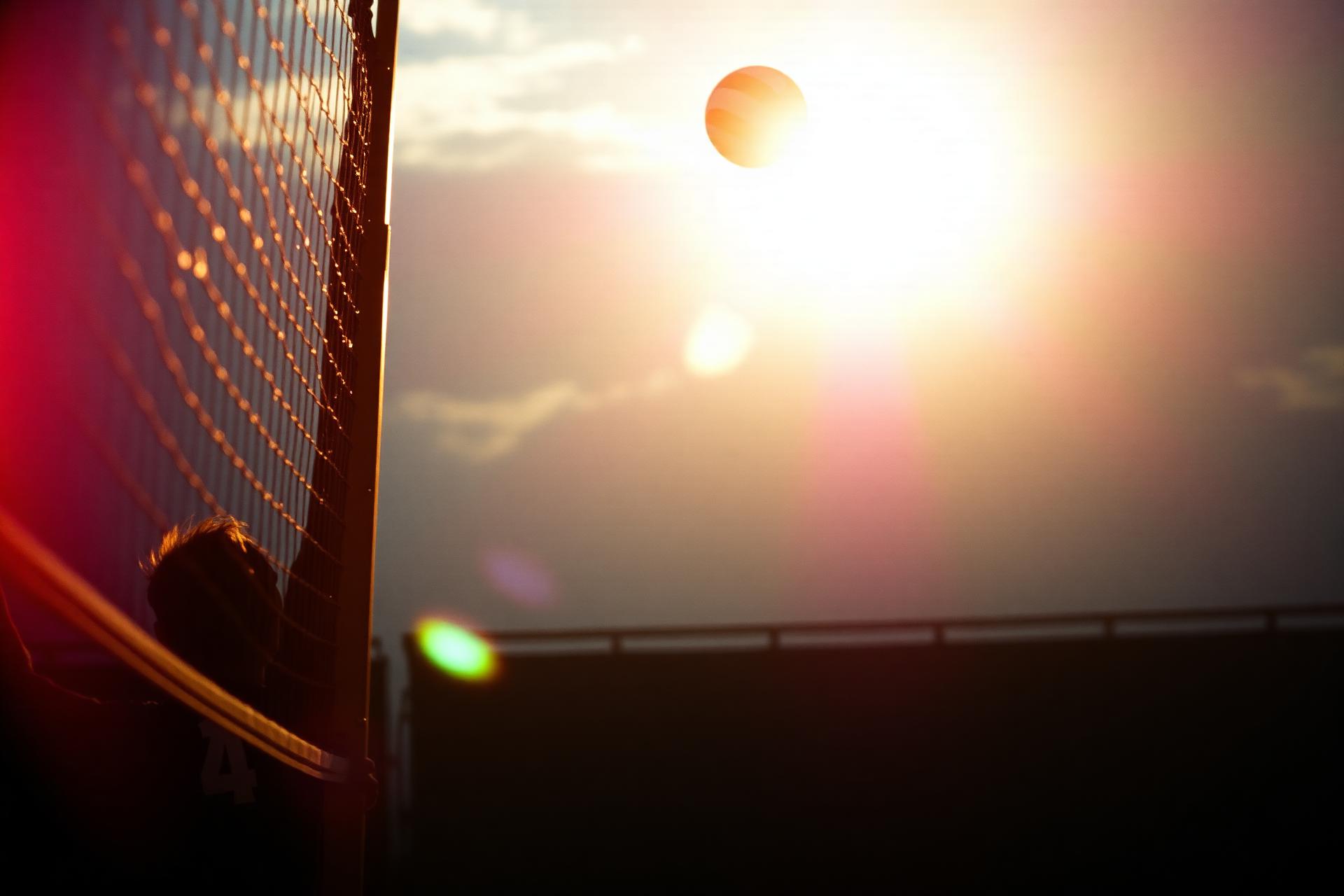 Fotografia esportiva ao pôr do sol